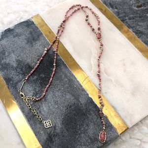 Kendra Scott Bethany Y Necklace Pink Rhodonite